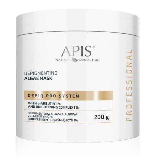 APIS DEPIQ PRO SYSTEM Depigmentierende Algenmaske mit α-Arbutin 1% und Aufhellungskomplex 1% 200g.jpg